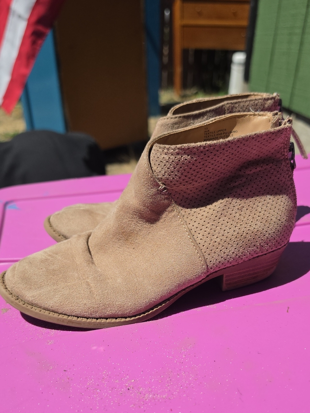 Kids Suede Ankle Boots in Light Taupe